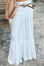 Lace Ruched A-Line Skirt image 4