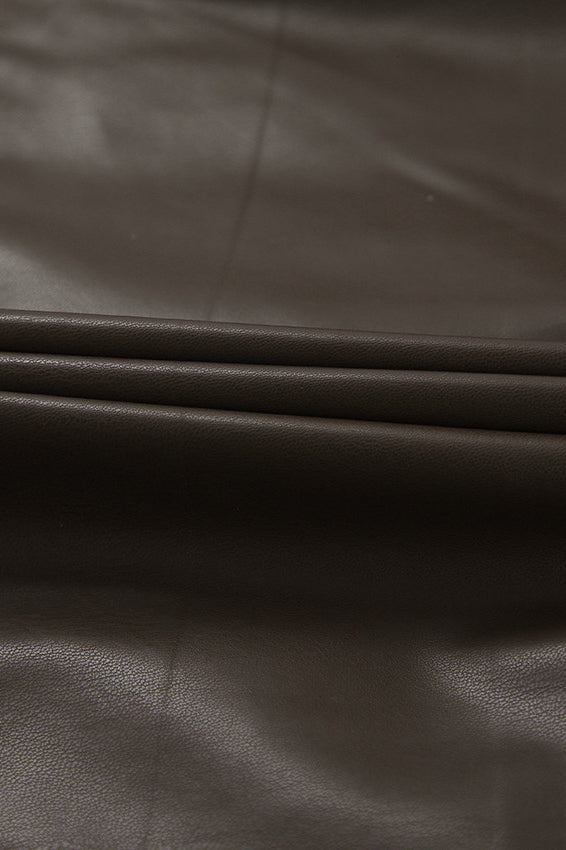 Classic Brown PU Crop Coat image 11