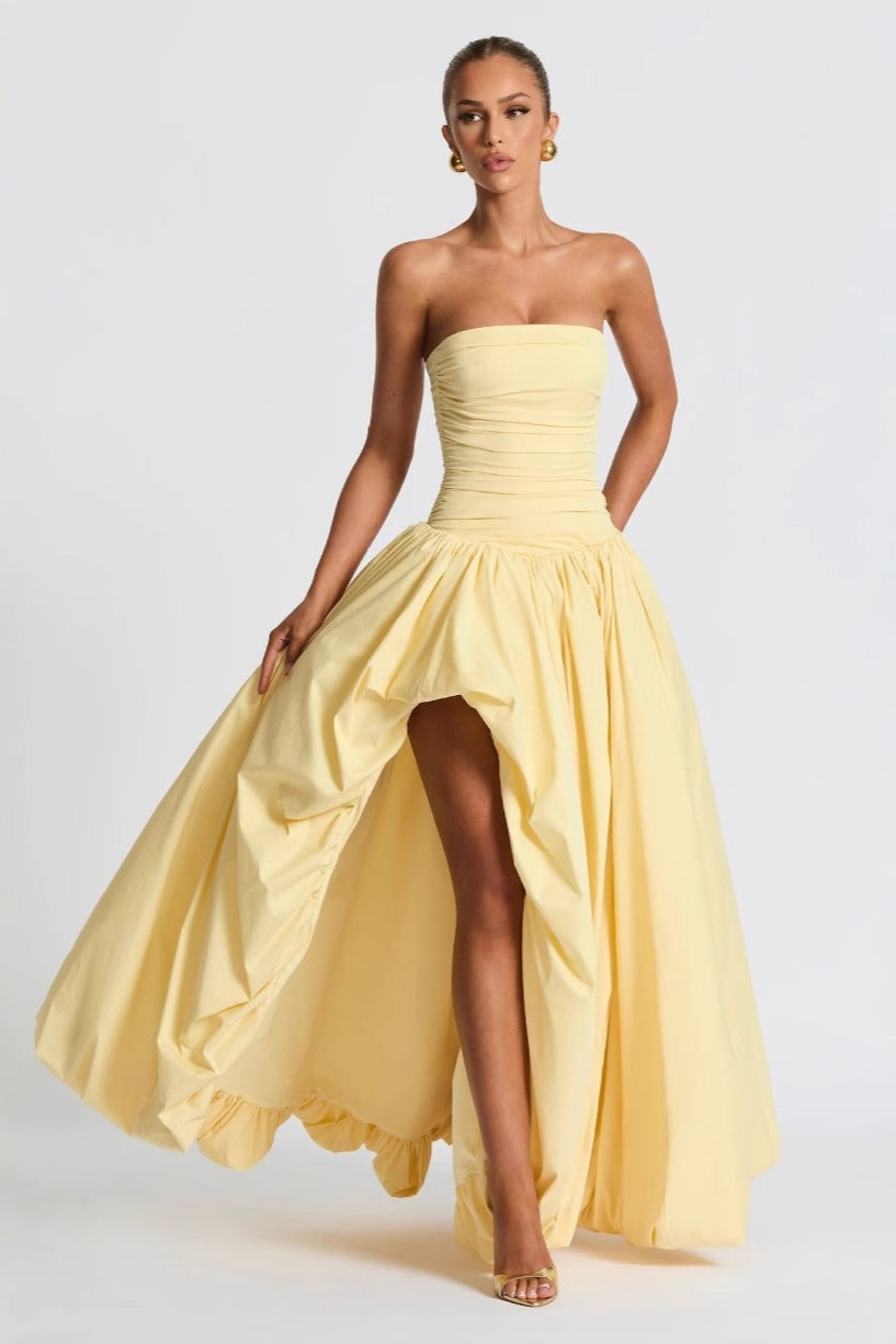 Strapless Ruched A Line Formal Dress image 1