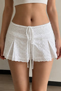 Solid Texture Ruffle Pleated Mini Skirt image 2