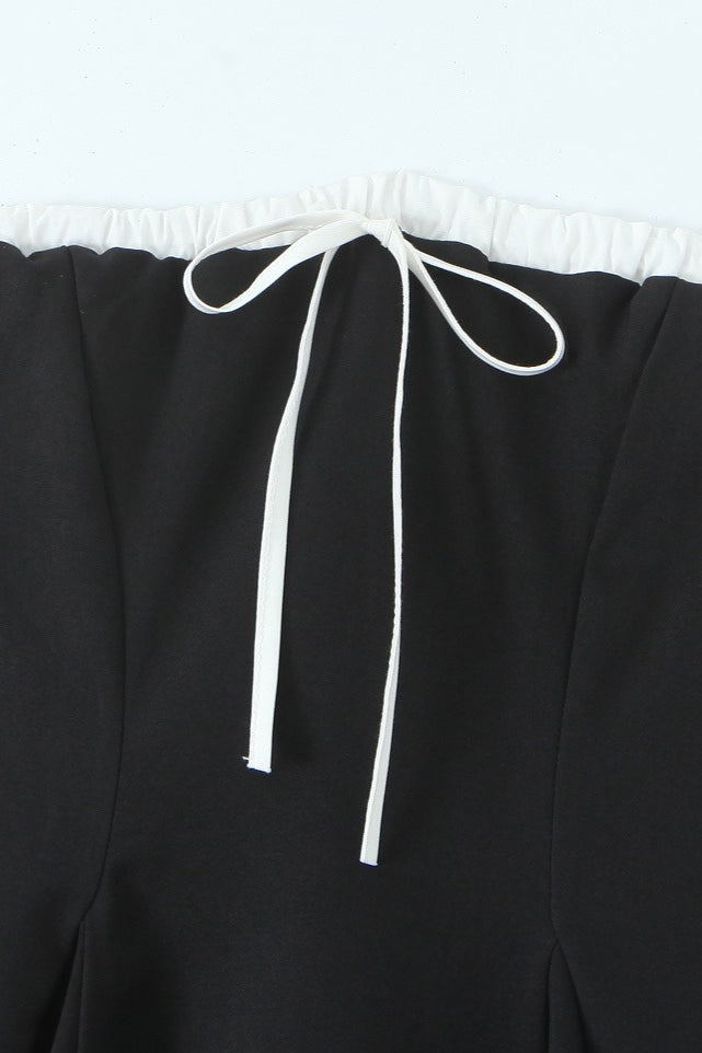 Contrast Bustier Lace-up Back Cocktail Dress image 3
