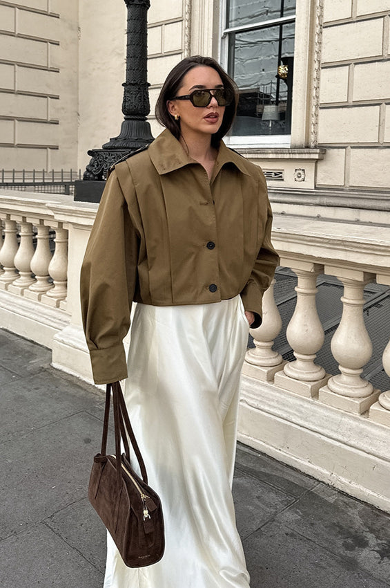 Chic Pleated Detail Short Coat image 5