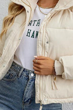 Short Stand Collar Puffer Coat image 9