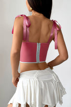Chic Satin Ribbon Lace Up Corset Cami Top image 8