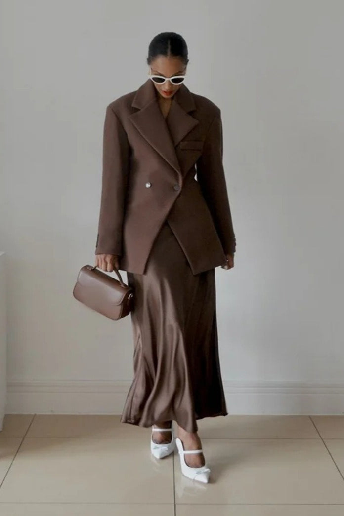 High-Waisted Button Blazer image 1