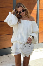 Off Shoulder Ruffle Tiered Mini Dress image 4