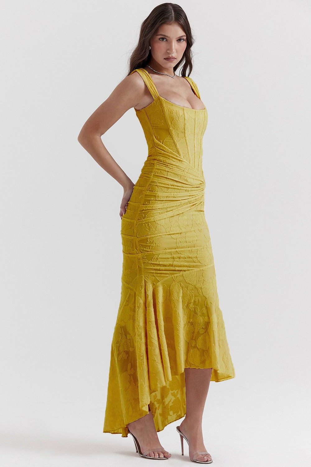 Stretch Mesh Jacquard Mermaid Formal Dress image 9