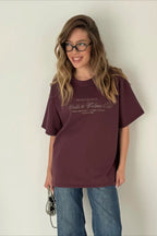 Minimalist Casual Cotton Letter Print Short Sleeve T-shirt image 8