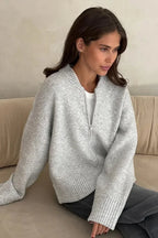 Pleated Knit O Neck Zipper Cardigan image 3