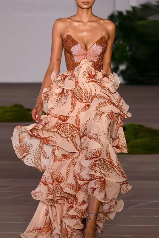 Chic V-Neck Pleated Boho Dress image 12