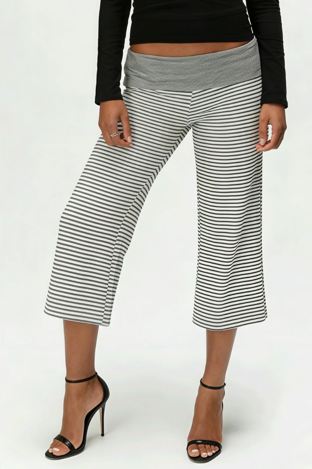 Solid Color High Waist Casual Pants image 1