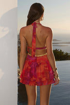 Backless Printed Spaghetti Mini Dress image 9