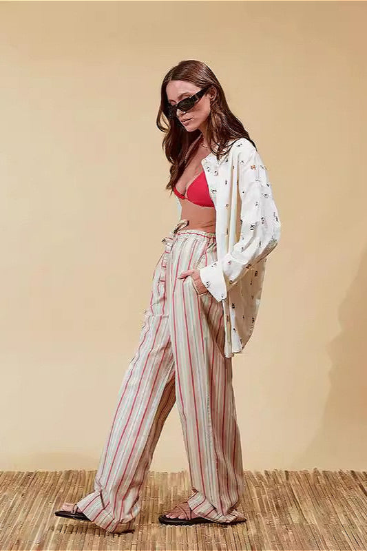 Loose Fit Striped Casual Pants image 4