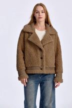 Shearling Lapel Collar Jacket image 2