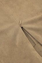 French Minimalist High-Waisted Solid Color Midi Skirt image 4