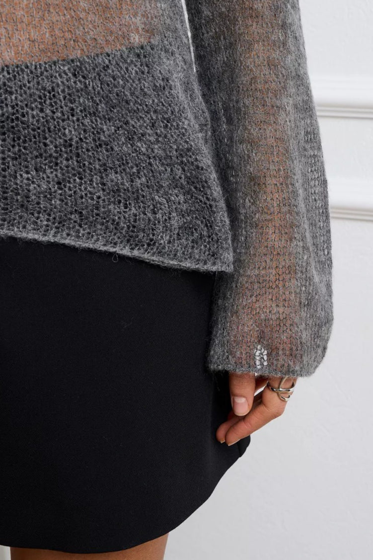 Loose Hollow Out Wool Blend Knit Blouse image 9