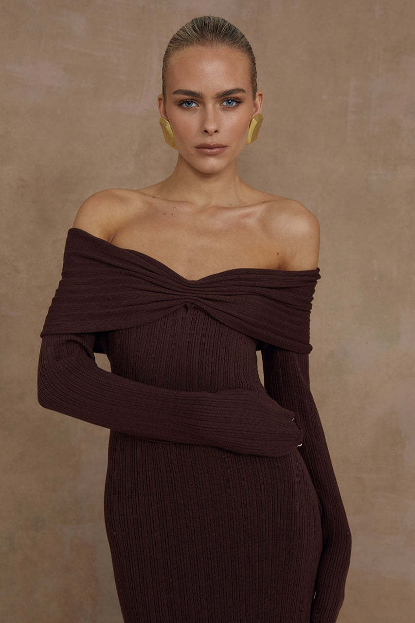 Elegant Off Shoulder Knit Sweater Dress image 7