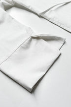 White Long Sleeve Tie Front Linen Blouse image 6