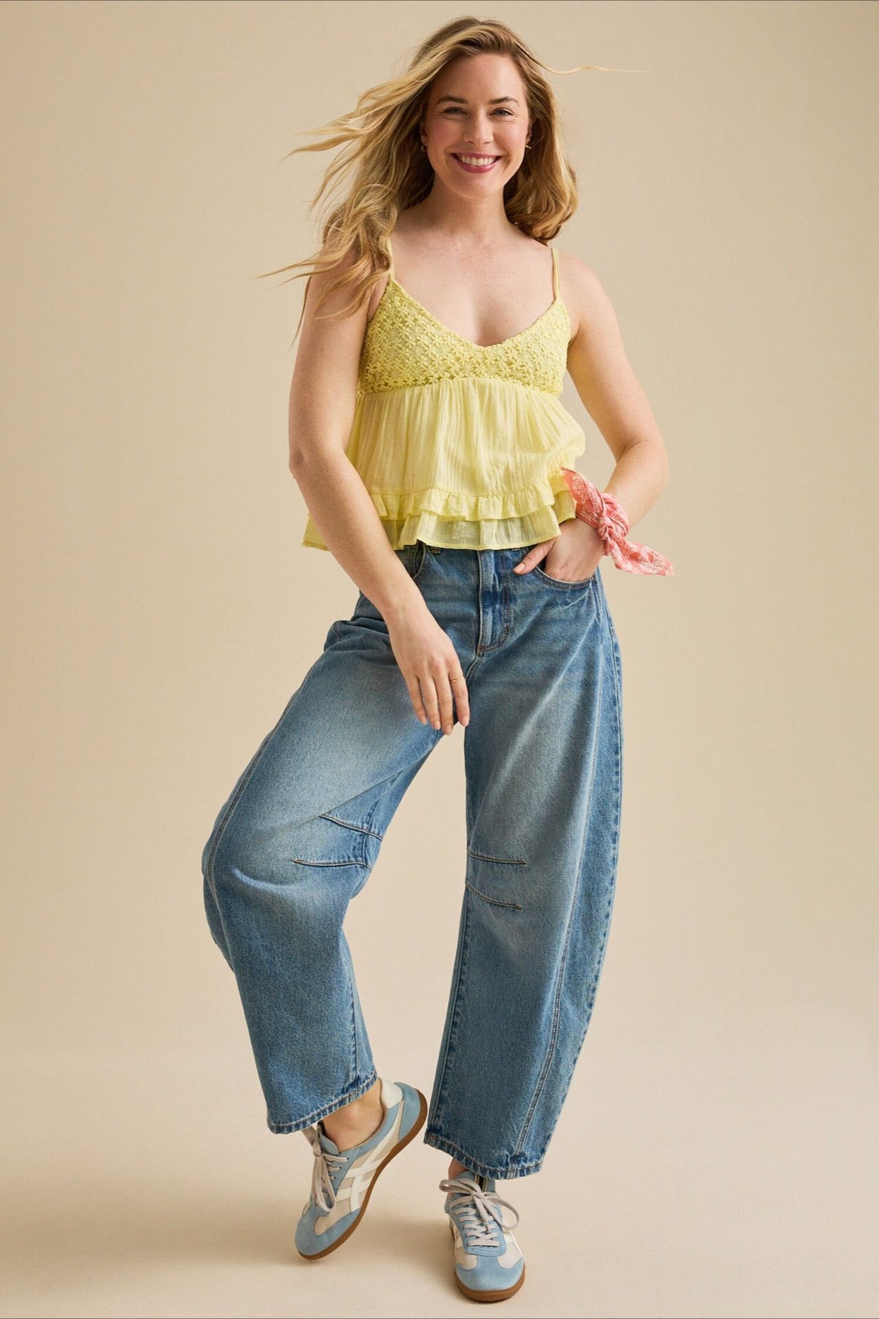 Lace V Neck Mesh Loose Cami Top image 5