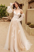 Strapless Vintage Lace Off Shoulder Wedding Dress image 1