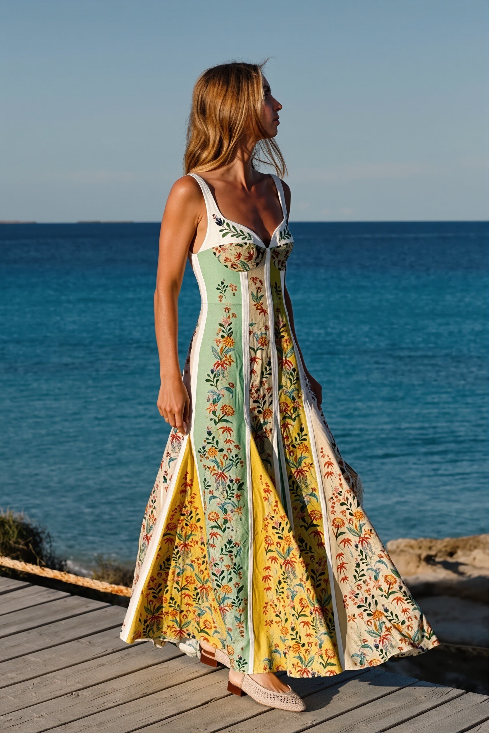 Floral Splice Loose Swing Maxi Dress image 2