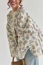 Vintage Floral Print Quilted Coat image 3