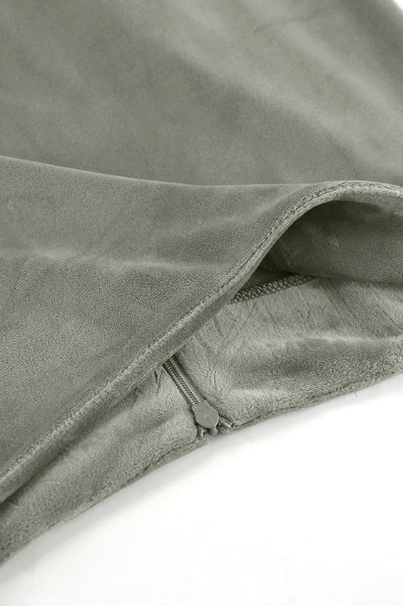 Green Velvet High-Waisted Fishtail Skirt image 5