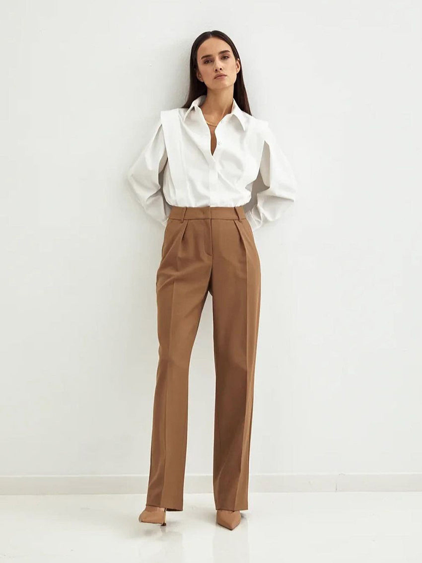 Structured Square Shoulder Panelled Blouse image 9