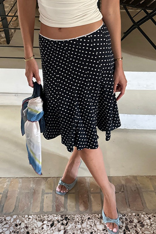 Contrast Polka Dot Fishtail Skirt image 3
