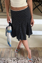 Contrast Polka Dot Fishtail Skirt image 3