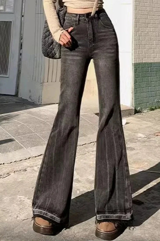 Slim Fit Elastic Bell Bottom Jeans image 5