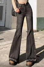 Slim Fit Elastic Bell Bottom Jeans image 5