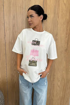 Chic Bag Print Cotton T-shirt image 3