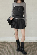 Solid Wool Pleated High Waist Skirt image 14
