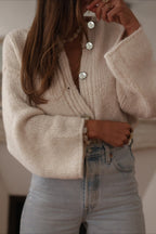 Elegant Solid Single Breasted Knit Cardigan image 3