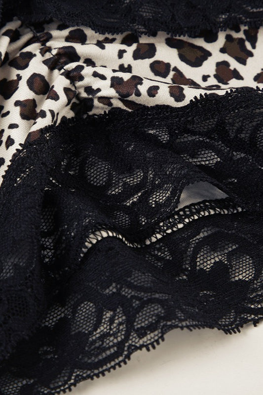 Trendy Asymmetrical Lace Leopard Print Blouse image 4