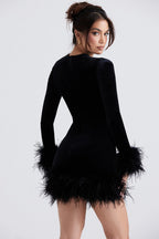 Knit Fuzzy Cuff Hem Cocktail Dress image 2