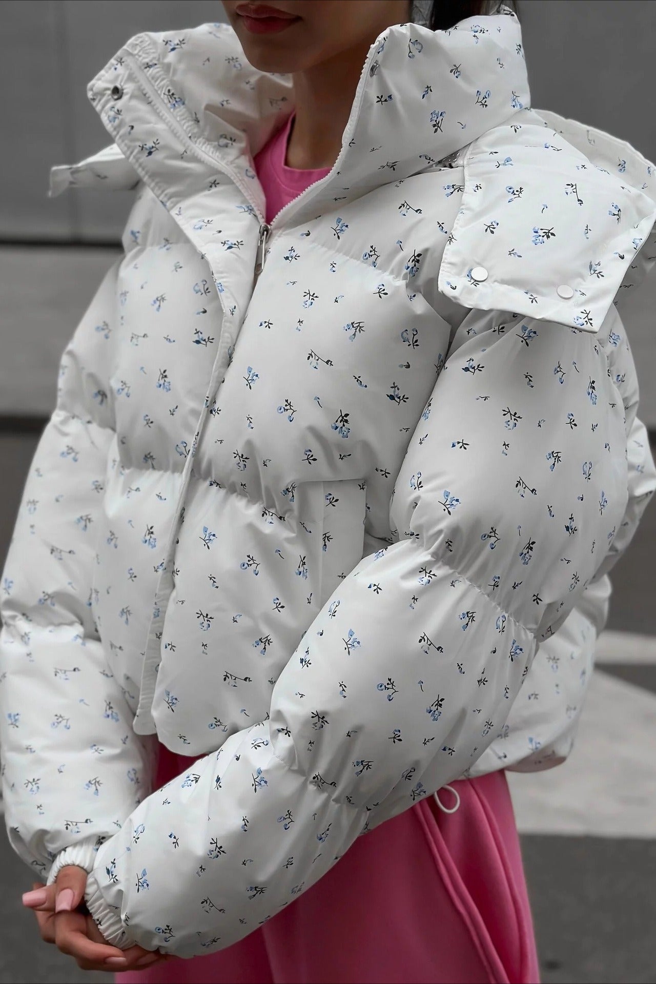 Chic Printed Puffy Puffer Jacket image 11