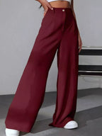 Elise Pleated Trousers detail view styled for Avrienne