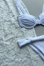 Sexy Lace Bikini Three Piece Swim Set image 4