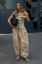 Cotton Lantern Wide Leg Pants image 4
