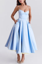 Maxi V-Neck Puff Party Dress image 5