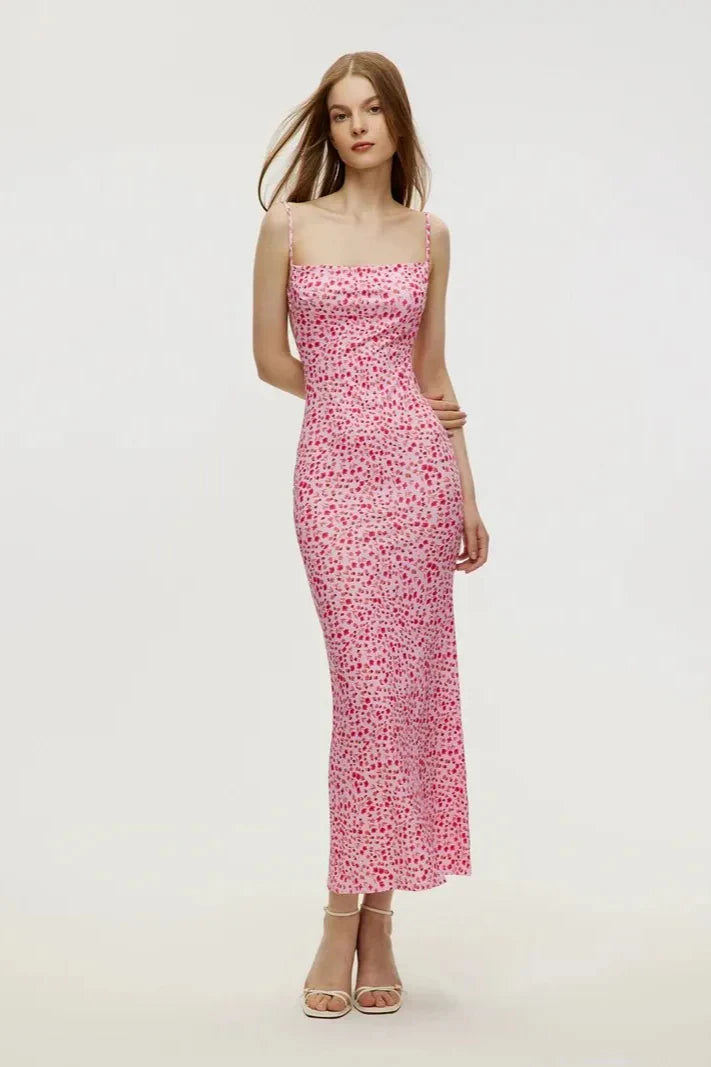 Cotton Floral Beach Print Suspender Maxi Dress image 10