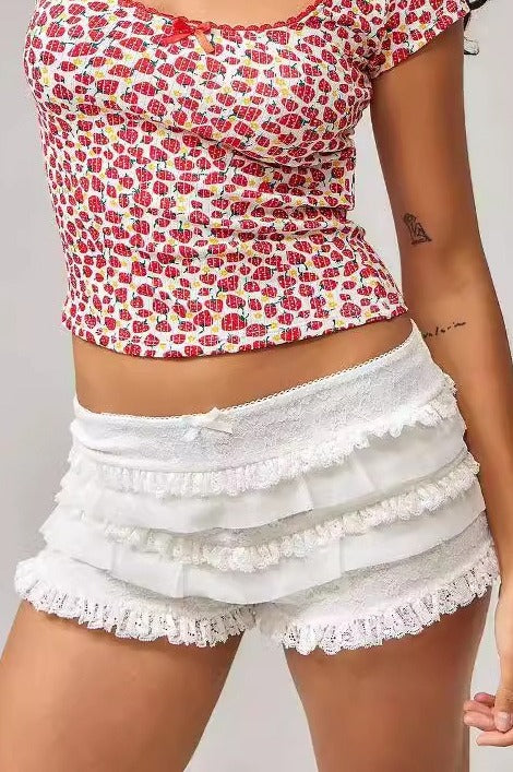 Layered Ruffle Lace Shorts image 1