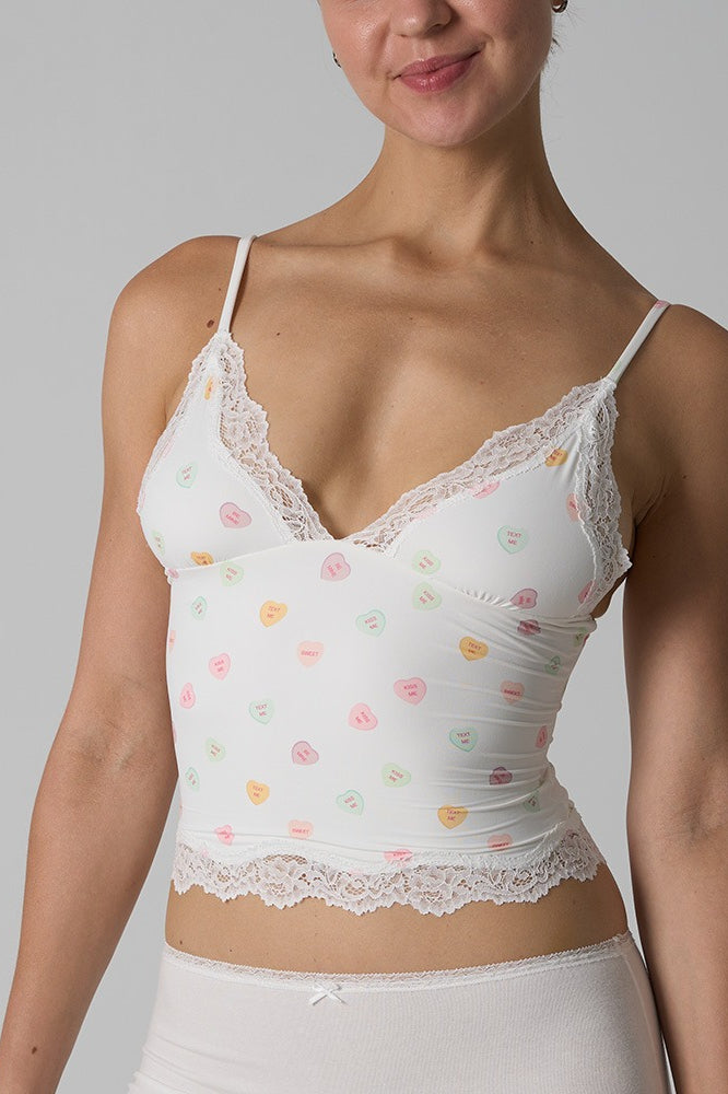 Lace Trim Floral V Neck Sexy Cami Top image 5