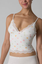 Lace Trim Floral V Neck Sexy Cami Top image 5
