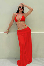 Ruched Fitted Three Piece Swim Set image 7