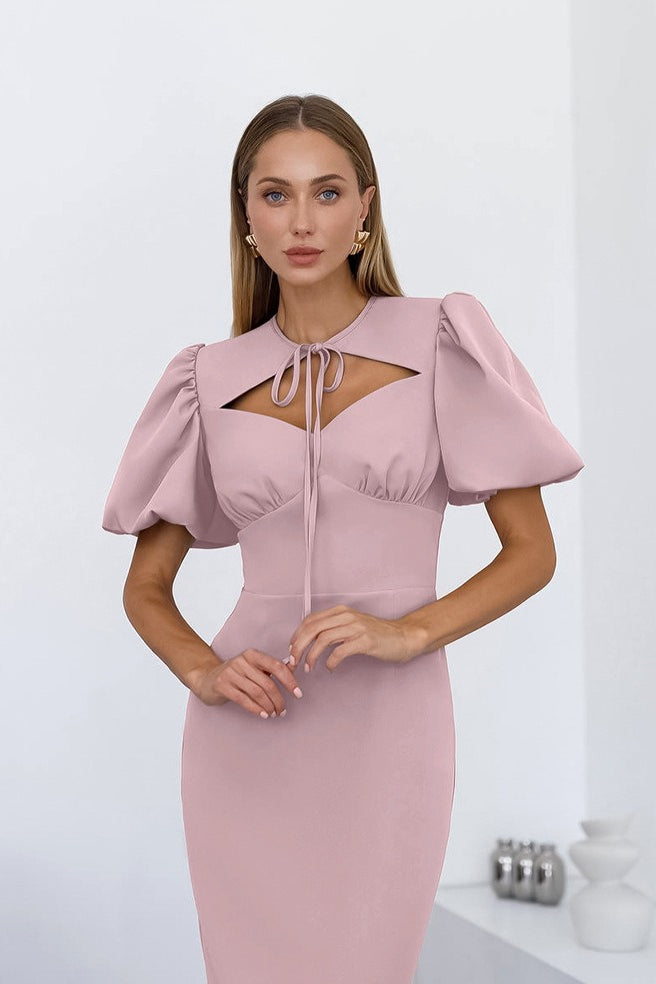 Elegant Sexy Puff Sleeve Bodycon Maxi Dress image 7