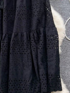 Soleil Eyelet Skirt detail view styled for Avrienne