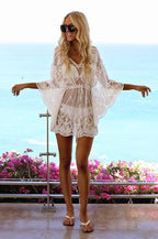 Lace Mesh Embroidered Pullover Cover Up image 2